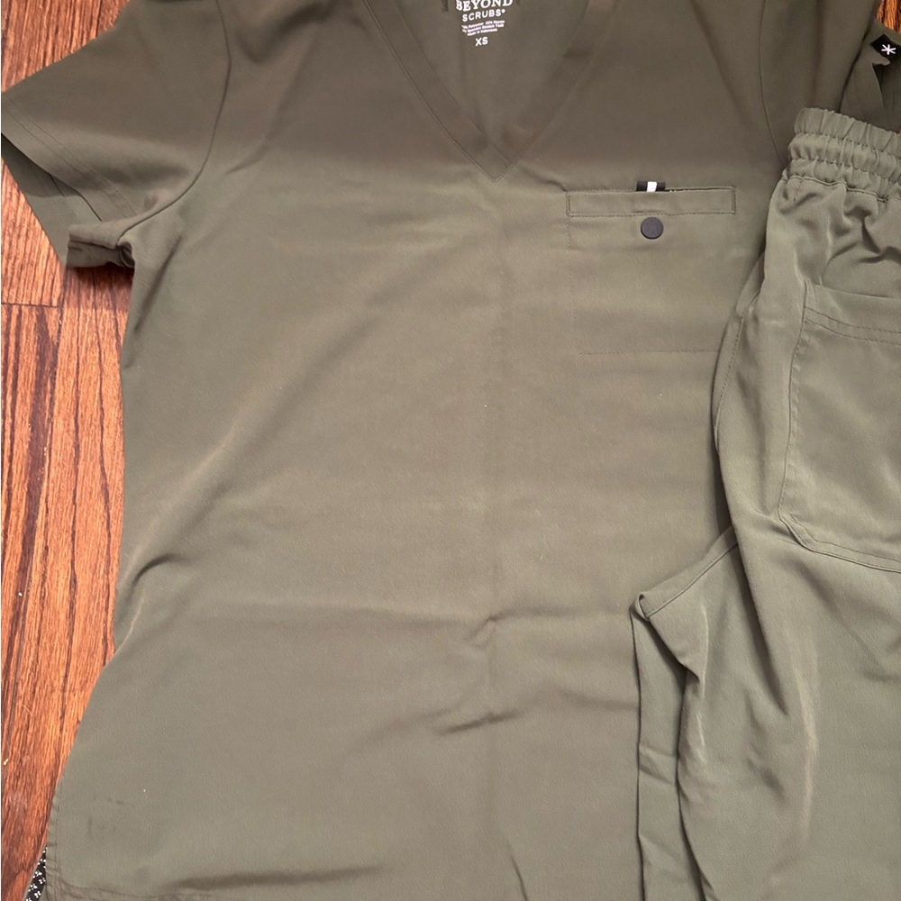 Beyond Scrubs Olive Green Women's Scrub Set